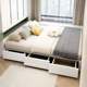 Drawer storage tatami bed Nordic headboard full solid wood floor-standing bed double small apartment storage platform bed