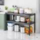 Kitchen storage rack floor-standing two-layer microwave oven oven rack household two-layer pot storage rack bowl and plate storage rack