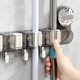 Double suction cup mop clip hook wall mount storage rack bathroom powerful mop rack broom fixing tool