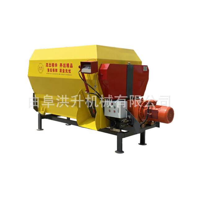 Horizontal cattle and sheep feed preparation machine Forage mixing spiral mixer 12 cubic ration mixer