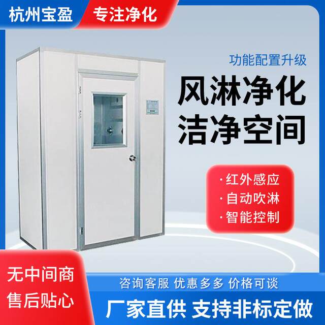 Purification plate air shower room dust-free workshop single person double blow induction interlocking air shower machine factory cargo air shower channel