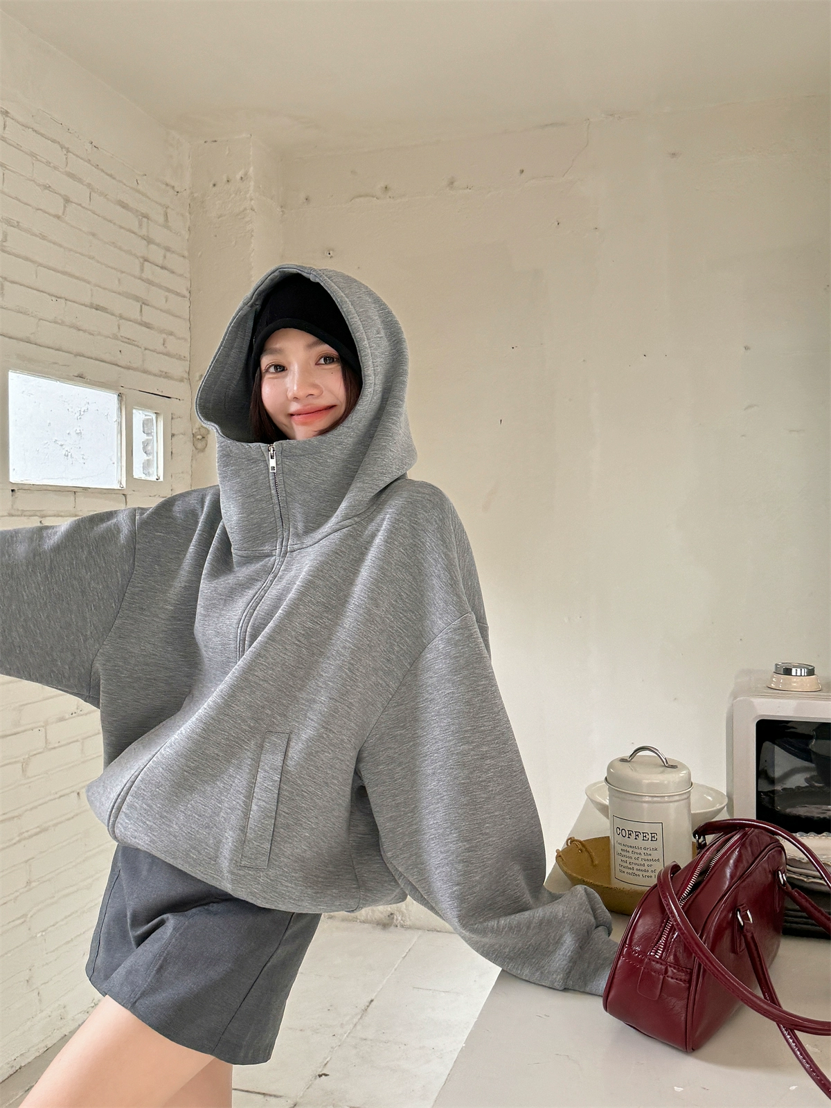 Ретро демисезонный худи, куртка, oversize, для любимого