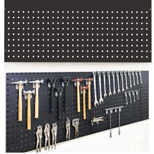 Hole plate storage rack shelf steel plate multi-function square hole tool storage board auto repair hardware tool hanging wall board