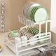 No installation kitchen bowl rack double drain rack bowl plate dish storage rack household multi-function bowl and chopstick storage rack