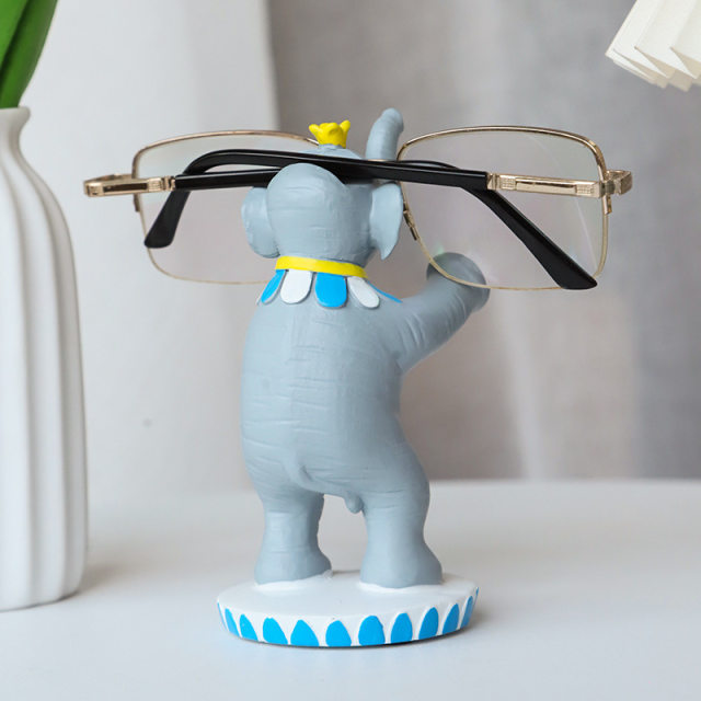 Creative image glasses frame display stand glasses stand elephant ornament resin crafts desktop accessories children's gift