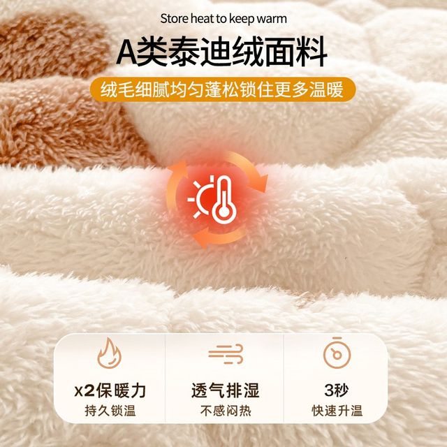 泰迪绒夹棉床笠2024新款v牛奶绒床罩套秋冬季床垫保护罩全包床单