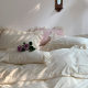 French gentle and romantic lace wash cotton bed four-piece set princess style sleeping pure cotton quilt cover bed sheet
