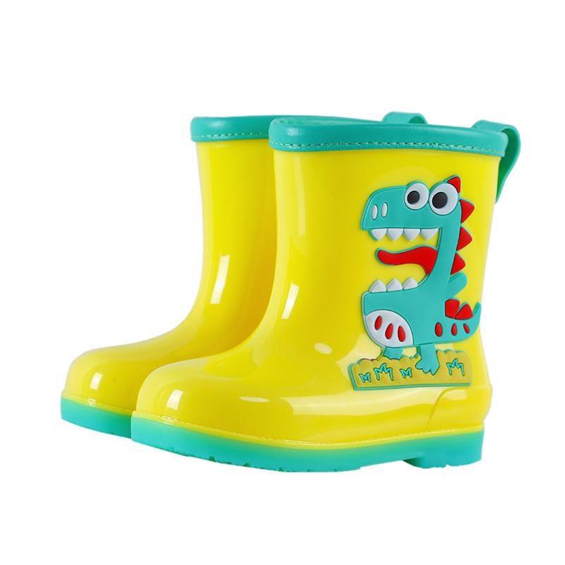BABY RAIN BOOTS FASHION CARTOON LIGHT CHILDRENS RAIN BOOTS CUFF LEATHER COVER MENS AND WOMENS SMALL AND MEDIUM-SIZED CHILDREN FOUR SEASONS ANTI-SLIP WATERPROOF SHOES