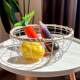 Hand-woven iron fruit basket egg basket household bread snack dessert basket hollow storage basket desktop storage basket