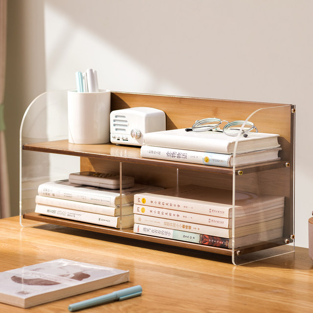 Desktop storage rack desk bookshelf organizer home study desk multi-layer office station storage display rack