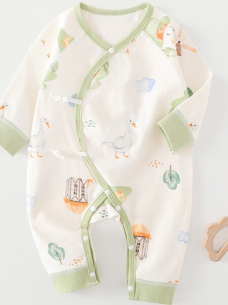 婴儿无骨春秋冬蝴蝶衣连体衣新生儿纯棉宝宝爬服哈衣爬行服系带