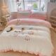 Special price cute cartoon full cotton bed four-piece set children's H single bed three-piece set bed sheet quilt cover naked sleeping