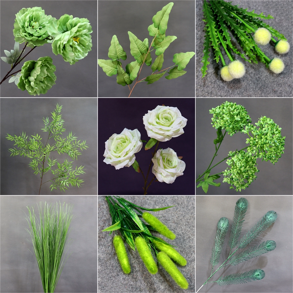 绿色仿真花森系吊顶绿植叶子婚庆花材配叶花艺装饰道具假花假树叶