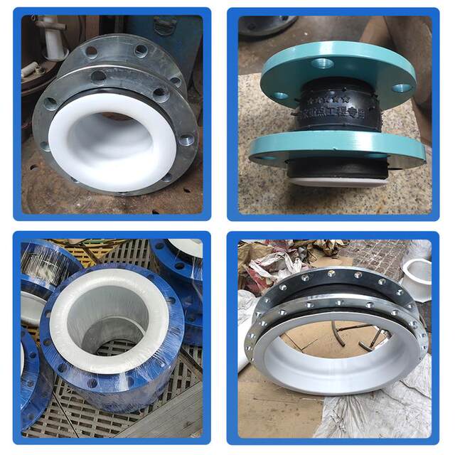 KXT type tetrafluoro rubber soft joint carbon steel flange shock absorber throat soft connection can bendable dn 50 100 150