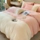 Color-blocking light luxury milk velvet four-piece set thickened warm carved velvet quilt cover high-end embroidered bed sheet three-piece set wholesale