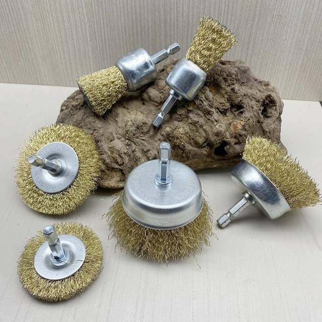 Hexagonal electric drill wire brush pneumatic air batch screw batch cleaning brush metal rust removal woodworking wall grinding tool