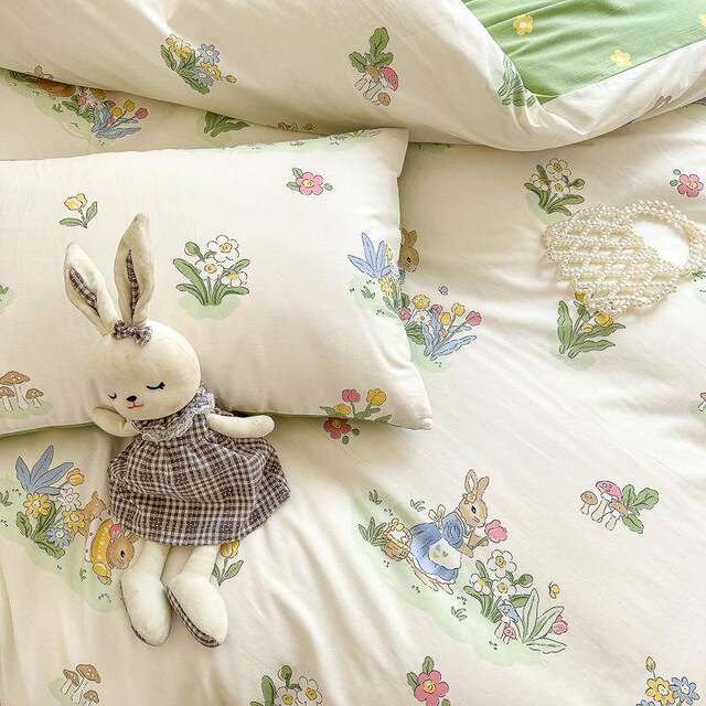Simple pure quilt cotton set full cotton sheets and quilt cover student house single quilt single men