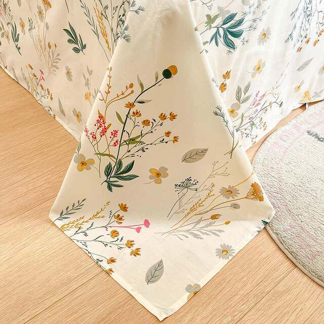 Spring and summer cotton bed printing hat on four-piece set pure cotton small fresh sheet quilt cover bed style