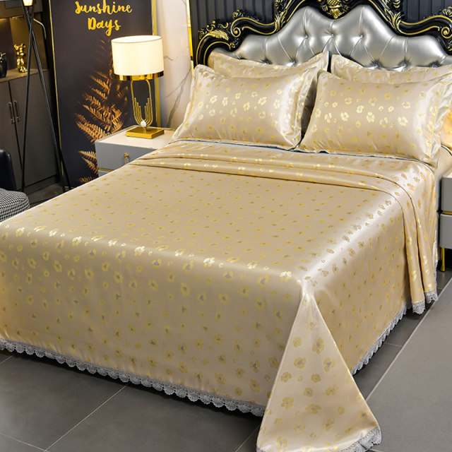 2024 new summer ice silk mat sheet three-piece set summer water-washable 1.5 meters air-conditioning mat 1.8m