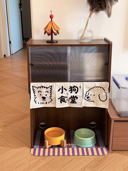 猫不理家具宠物收纳柜猫咪食堂置物架小狗食食堂置物架狗狗食堂