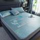 Summer ice silk mat three-piece set 1.8m bed sheet for students 1.5m dormitory non-slip bed cover style foldable