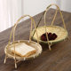 Pure handmade bamboo weaving products, baskets, multi-layer household storage baskets, desktop fruit baskets, bamboo basket refreshment trays