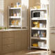 Kitchen clip storage cabinet Carbon steel storage rack with door Ultra-narrow gap Storage cabinet bowl plate U electrical appliances and cookers dining edges