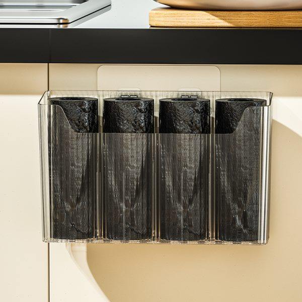 Kitchen garbage bag storage artifact wall-mounted plastic bag home convenient bag extraction box collection rack