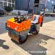 Small car road roller with working weight of 1 ton, engineering double steel wheel compactor, vibrating diesel floor mill