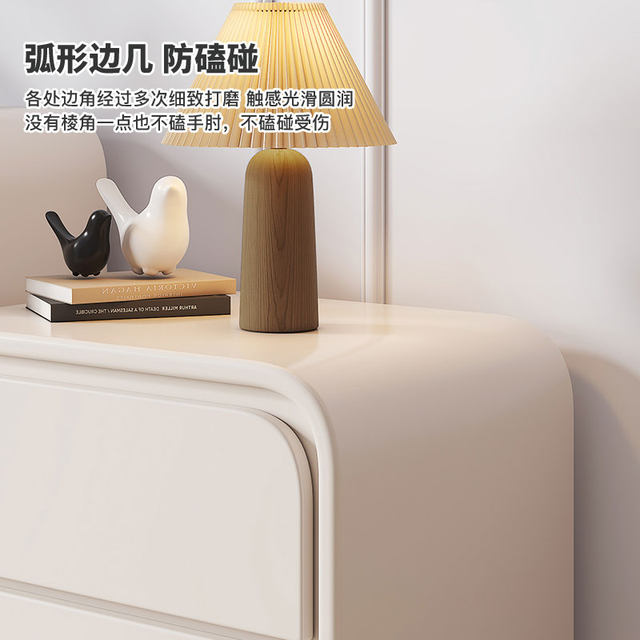 Creamy style chest of cabinets solid wood storage cabinet bedroom wall tail cabinet living room wall drawer cabinet French chest of cabinet storage cabinet storage cabinet