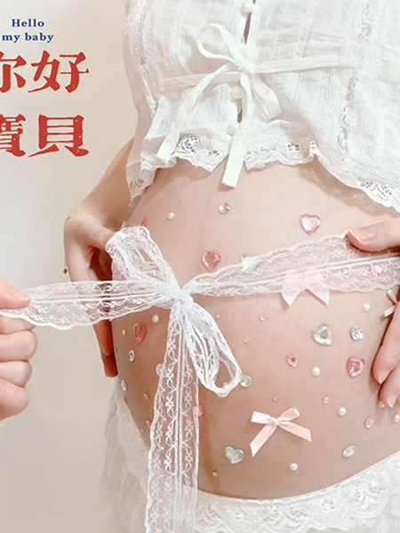 孕妇照在家自拍道具贴纸氛围感小众设计可爱粉蝴蝶贴纸装饰孕肚贴