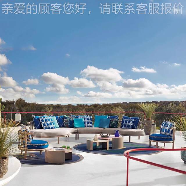 别合墅庭院休闲沙发阳铝合组露天台防水防晒设计师19酒店金民宿家