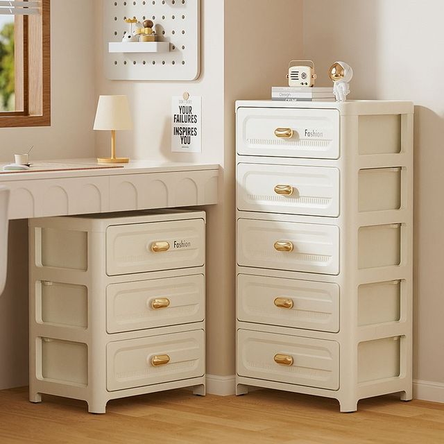 Storage cabinet drawer multi-layer plastic thickened office desk movable file storage bedside table