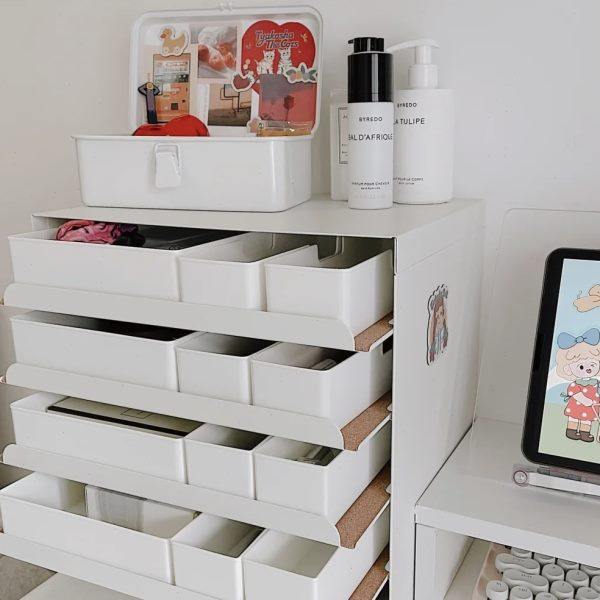 Envelope disk desktop storage box with lid dustproof sorting box bedroom storage small box drawer sorting storage box