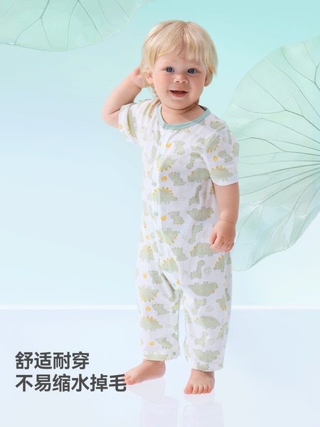 贝肽斯[小凉皮]婴儿衣服夏季薄款男女宝宝短袖连体衣新生幼儿睡衣 — 4