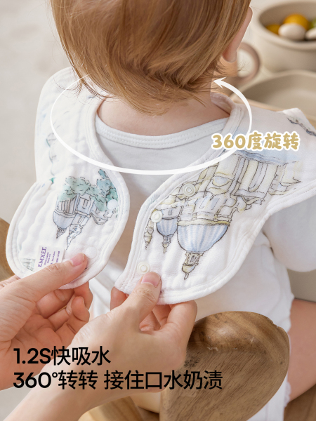 嫚熙花瓣口水巾婴儿围嘴纱布口水巾婴儿a类纯棉夏天薄款口水围兜 — 4