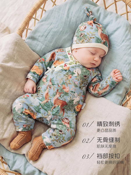 [林深时见鹿]aqpa爱帕新生婴儿衣服连体衣哈衣纯棉春秋宝宝外出服 — 5