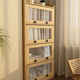 Solid wood dustproof bookcase with glass door bookcase Nordic log style living room floor display cabinet children's storage cabinet