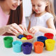 Children's Montessori early childhood education 7 color balls and cup color cognitive classification pairing puzzle tabletop game wooden toys