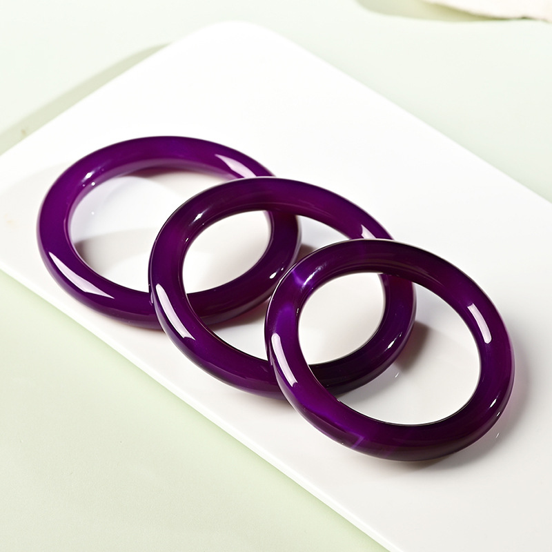 MANUFACTURER PURPLE AGATE BRACELET WIDE STRIP PURPLE CHALCEDONY JADE BRACELET WIDENED AND THICKENED JADE BRACELET TO SEND MOTHER BRACELET LIVE GIFT GOODS