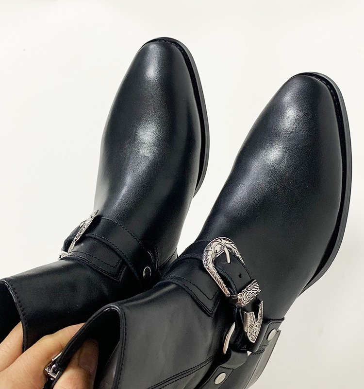 CHELSEA MENS AUTUMN AND WINTER EUROPEAN AND AMERICAN NEW SHORT TUBE THICK-SOLED FASHION TREND BRITISH STYLE COWHIDE POINTED-TOE MARTIN BOOTS