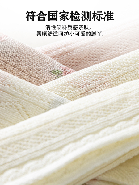 女童袜子夏季薄款网眼透气纯棉袜中大童女宝宝春夏儿童无骨短筒袜 — 4