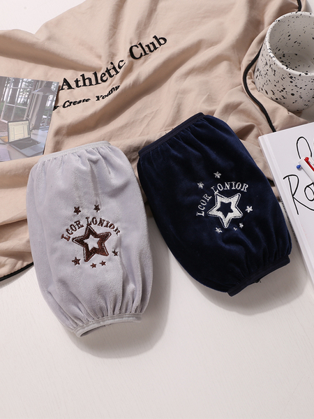 袖套男短款秋冬季上班女工作防脏套袖办公室护袖羽绒服袖头黑色