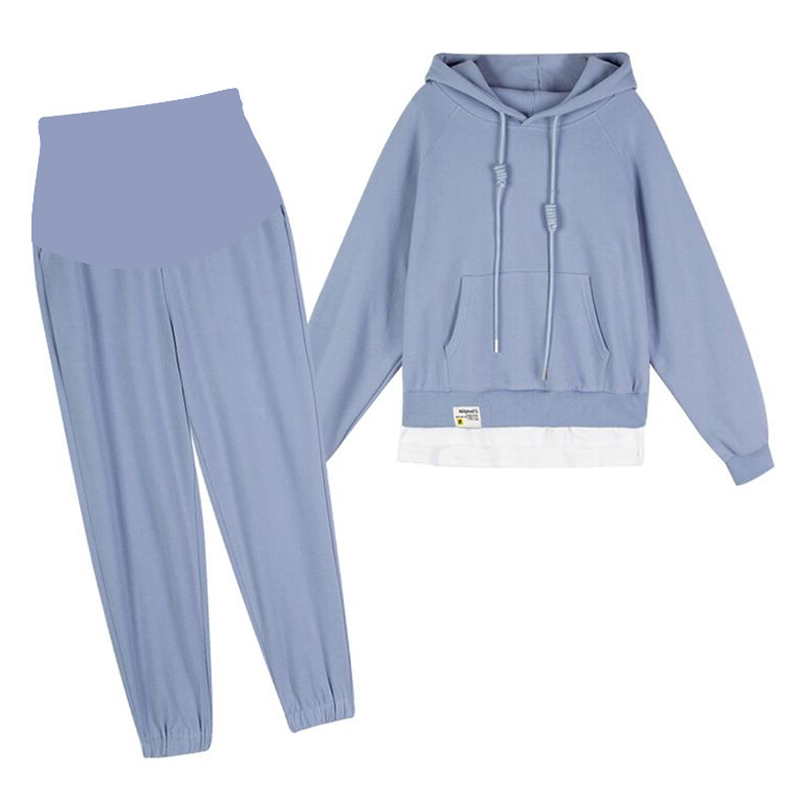 PREGNANT WOMENS AUTUMN SUITS FASHIONABLE OUTINGS SPRING AND AUTUMN FOREIGN SWEATSHIRTS LOOSE INTERNET CELEBRITIES CASUAL SPORTS AUTUMN TWO-PIECE SUITS
