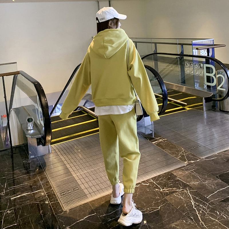 PREGNANT WOMENS AUTUMN SUITS FASHIONABLE OUTINGS SPRING AND AUTUMN FOREIGN SWEATSHIRTS LOOSE INTERNET CELEBRITIES CASUAL SPORTS AUTUMN TWO-PIECE SUITS