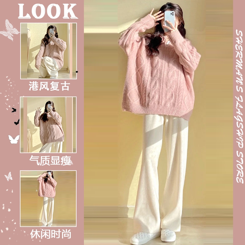 PREGNANT WOMEN AUTUMN SUITS FASHIONABLE SPRING AND AUTUMN NEW OUTINGS INTERNET CELEBRITIES AUTUMN AND WINTER SWEATERS CASUAL SPORTS TWO-PIECE SETS FOR THE SECOND TRIMESTER