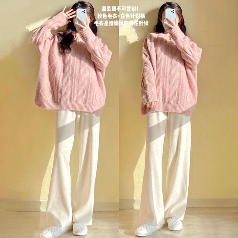 PREGNANT WOMEN AUTUMN SUITS FASHIONABLE SPRING AND AUTUMN NEW OUTINGS INTERNET CELEBRITIES AUTUMN AND WINTER SWEATERS CASUAL SPORTS TWO-PIECE SETS FOR THE SECOND TRIMESTER