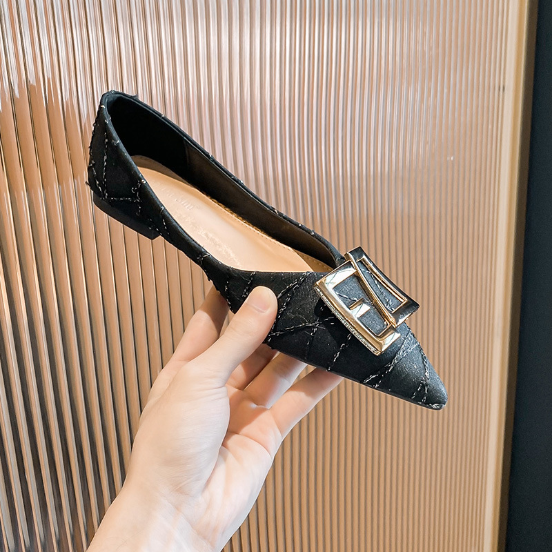 MEILING POINTED TOE ??女 2022 SPRING NEW VERSATILE FLAT EVENING EVENING BREEZE GENTLE SHOES FAIRY PLUS SIZE WOMENS SHOES