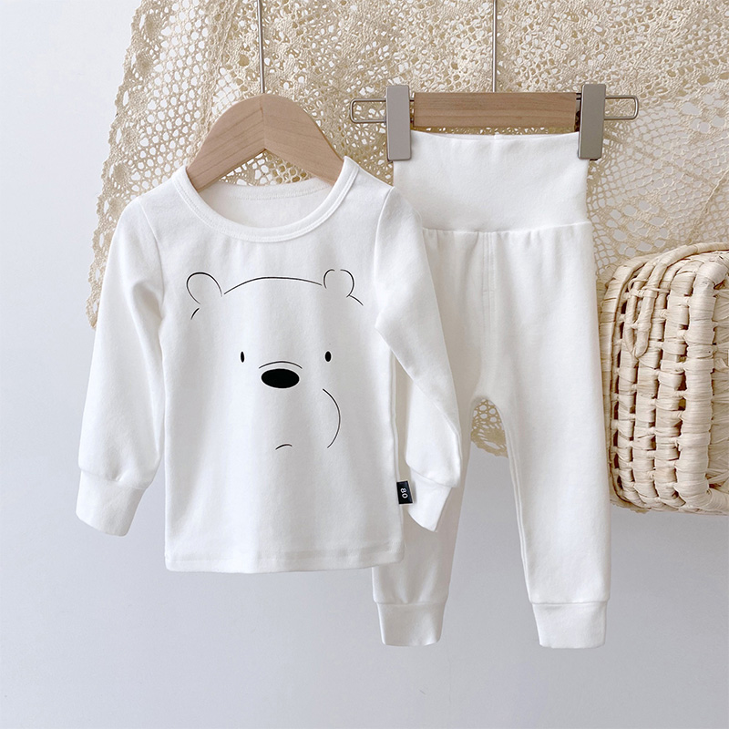 CHILDRENS PAJAMAS COTTON AUTUMN AND WINTER BRUSHED SPRING AND AUTUMN CARTOONS HIGH-WAISTED THERMAL UNDERWEAR BOYS BABIES GIRLS AUTUMN CLOTHES SETS