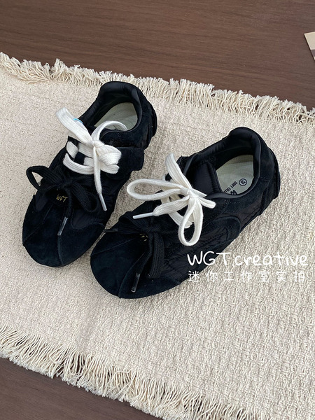 WGT秋季儿童双鞋带德训鞋男女童软底复古平底阿甘鞋松弛感休闲鞋 — 4